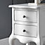 Emily Grey 2 Drawer Bedside Table