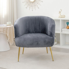 Emily Velvet Accent Chair Grey
