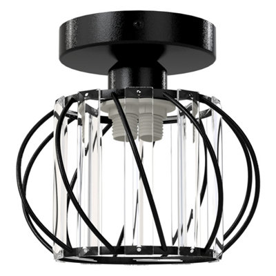 Emitto Crystal Ceiling Light Semi Flush Mount Chandelier Modern Hallway