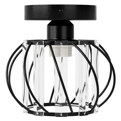 Emitto Crystal Ceiling Light Semi Flush Mount Chandelier Modern Hallway