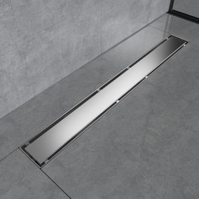 EMKE 2 in 1 Linear Shower Drain 600mm, 304 Stainless Steel Floor Drain Invisible with Odor Stop and Hair Strainer