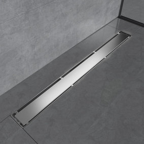 EMKE 2 in 1 Linear Shower Drain 700mm, 304 Stainless Steel Floor Drain Invisible with Odor Stop and Hair Strainer