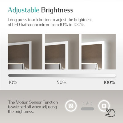 EMKE Bathroom LED Mirror with Motion Sensor Switch, Multifunction ...