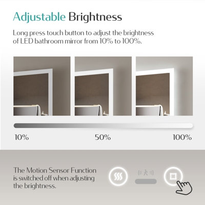 EMKE Bathroom LED Mirror with Motion Sensor Switch, Multifunction ...