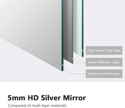 EMKE Bathroom Mirror Modern Vanity Mirror Wall Hanging Mirror 300x450mm