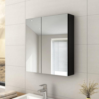EMKE Bathroom Vanity Mirror Cabinet with Storage, Double Door Wall ...