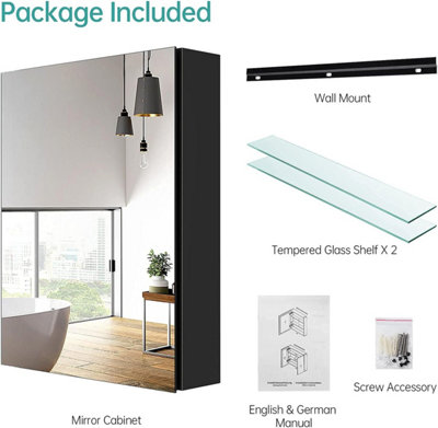 EMKE Bathroom Vanity Mirror Cabinet with Storage, Single Door Wall ...