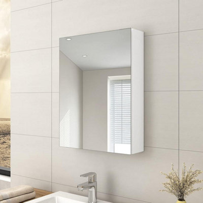 EMKE Bathroom Vanity Mirror Cabinet with Storage, Single Door Wall ...