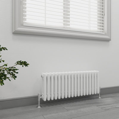 EMKE Central Heating Rads Cast Iron Style 3 Column Horizontal White Traditional Radiator 300x830mm