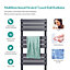 EMKE Central Heating Towel Rails Anthracite Flat Panel Heated Towel Rail Radiator Ladder for Bathroom 800 x 500 mm