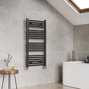 EMKE Central Heating Towel Rails Heated Towel Rail Bathroom Radiator Warmer 1000x500mm, Black