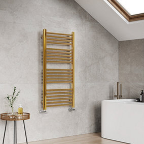 EMKE Central Heating Towel Rails Heated Towel Rail Bathroom Radiator Warmer 1000x500mm, Gold