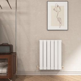EMKE Double Flat Panel Horizontal White Radiator Efficient Heating for Upgrading Your Heating System, 600x450mm