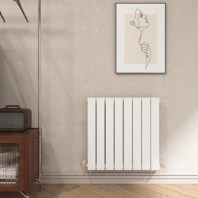 EMKE Double Flat Panel Horizontal White Radiator Efficient Heating for Upgrading Your Heating System, 600x600mm