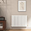 EMKE Double Flat Panel Horizontal White Radiator Efficient Heating for Upgrading Your Heating System, 600x830mm