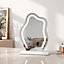 EMKE Hollywood Makeup Mirror with 3 Colour LED Light 300x400mm 360 Rotation Irregular Hollywood Mirror White Frame