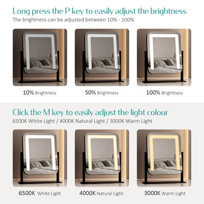 EMKE Hollywood Vanity LED Mirror with 7X Magnifier, 3 Color Lighting ...