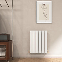EMKE Horizontal White Single Rectangular Panel Radiator Transform Your Home Heating, 600x450mm
