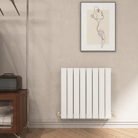 EMKE Horizontal White Single Rectangular Panel Radiator Transform Your Home Heating, 600x600mm