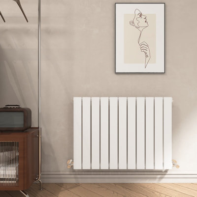 EMKE Horizontal White Single Rectangular Panel Radiator Transform Your Home Heating, 600x830mm