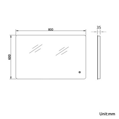 EMKE Illuminated Bathroom Mirrors with Shaver Socket, LED Mirrors with Extra Fuse, Dimmable & Demister, 600x800mm