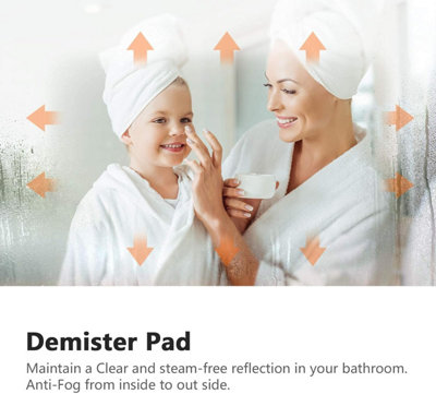 EMKE Illuminated Bluetooth Bathroom Mirror with Shaver Socket, 800x600mm Bathroom Mirror with Fuse, Demister, 3 Color