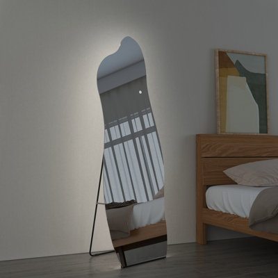 EMKE LED Full Length Mirror, Irregular Full Length Mirror with Dimming ...