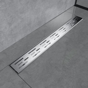 EMKE Linear Shower Drain 600mm, 304 Stainless Steel Floor Drain Invisible Shower Linear with Odor Stop and Hair Strainer