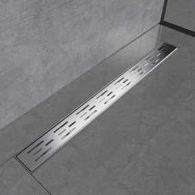 EMKE Linear Shower Drain 700mm, 304 Stainless Steel Floor Drain Invisible Shower Linear with Odor Stop and Hair Strainer