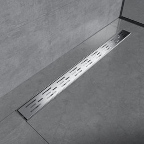 EMKE Linear Shower Drain 800mm, 304 Stainless Steel Floor Drain Invisible Shower Linear with Odor Stop and Hair Strainer