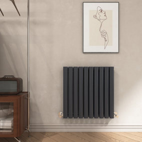 EMKE Modern Double Oval Column Radiator - The Perfect Balance of Style and Warmth Anthracite Heating 60x59cm