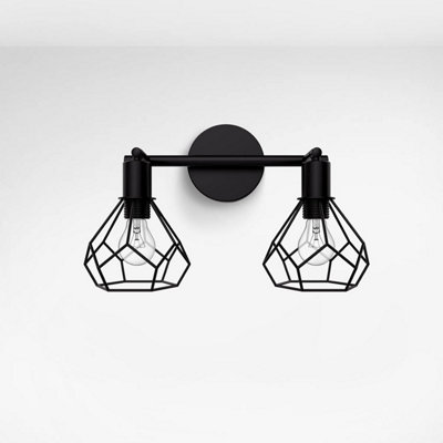 EMKE Modern Wall Light Retro Wall Sconce E14 Black Wall Lamp Without Bulb