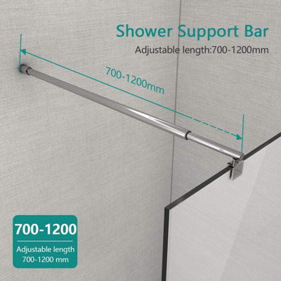 EMKE Telescopic Support Bar 700-1200mm, Chrome Stainless Steel ...