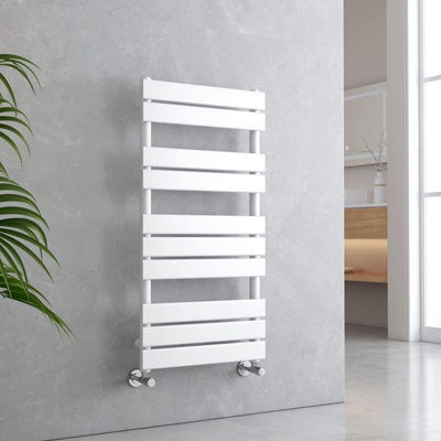 EMKE Towel Radiator Bathroom Radiator Flat Panel Towel Rail Radiator Bathroom Ladder Radiator 1000 x 500 mm White