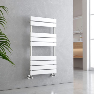 EMKE Towel Radiator Bathroom Radiator Flat Panel Towel Rail Radiator Bathroom Ladder Radiator 950 x 500 mm White