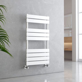 EMKE Towel Radiator Bathroom Radiator Flat Panel Towel Rail Radiator Bathroom Ladder Radiator 950 x 500 mm White