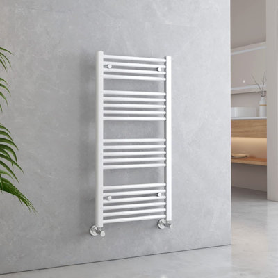 EMKE Towel Radiator for Bathroom Modern Straight Heated Towel Rail Radiator White 1000x500mm