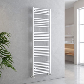 EMKE Towel Radiator for Bathroom Modern Straight Heated Towel Rail Radiator White 1600x500mm