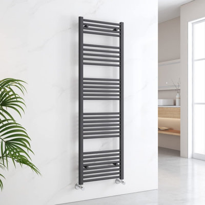 EMKE Towel Rail Radiator Bathroom Flat Straight Ladder Towel Radiator Anthracite 1600x500mm