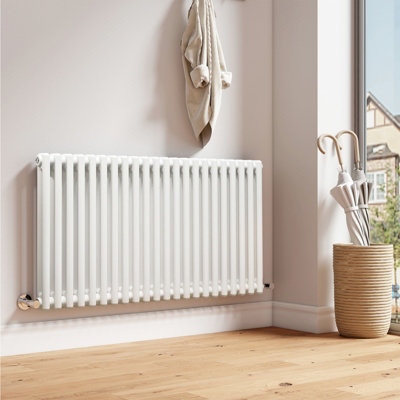 EMKE Traditional 2 Column Horizontal Central Heating Radiator White High-Efficiency Heating Radiator 600x1190mm