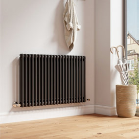 EMKE Traditional Cast Iron Style Radiator Anthracite Central Heating Rads Horizontal 2 Column 600x1010mm