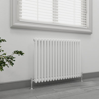 EMKE Traditional Radiator Horizontal Double Panel Cast Iron Central Heating Rad White 600x830mm