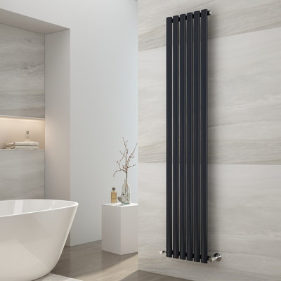 EMKE Vertical Anthracite Single Oval Column Radiator 180x35cm