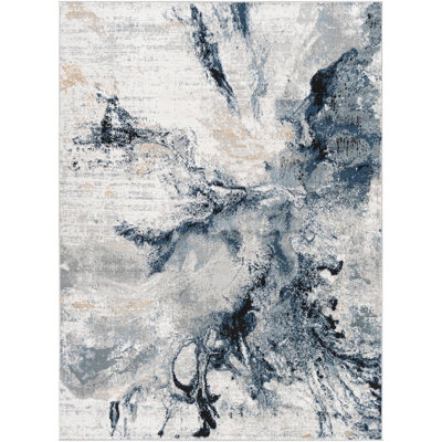 EMMA Abstract Modern Marble Dark Blue Area Rug 160 x 220 cm