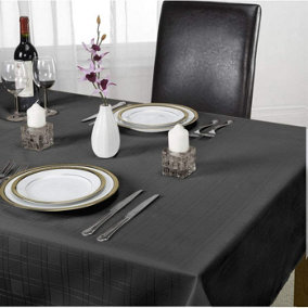 Emma Barclay Chequers Tablecloth, Black, 52 x 70 Inch