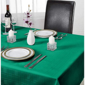 Emma Barclay Chequers Tablecloth, Forest Green, 60 x 84 Inch