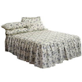 Emma Barclay Luxury Quilted Floral Beverly Bedspread With Pillowshams Bedding Set Blue (King)