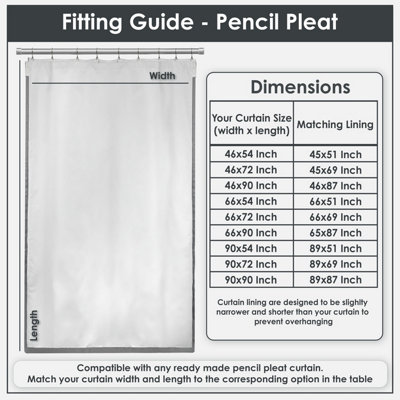 Emma Barclay Three Pass Blackout Pencil Pleat Curtain Liners