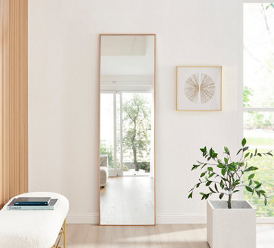 Emma Full Length Extra Large 170x50cm Copper Framed Rectangular Vertical Living Room Hallway Wall Mirror