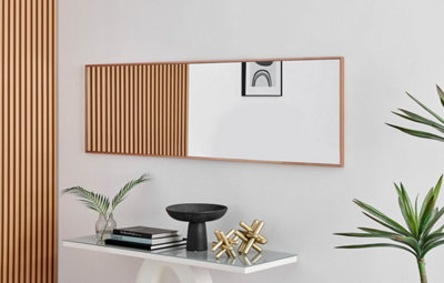 Emma Full Length Extra Large 170x50cm Copper Framed Rectangular Vertical Living Room Hallway Wall Mirror